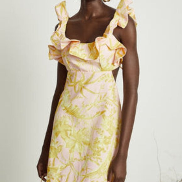Solène flared floral-print mini dress by Miss Rosier inspired by Zimmermann - Picture 2 of 9